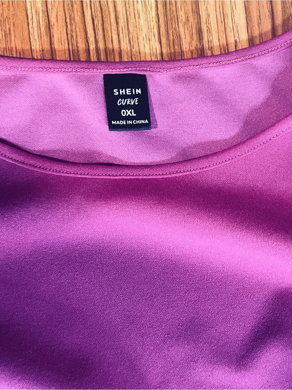 SHEIN Curve Satin-Look Top in Bright Magenta